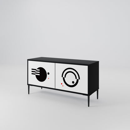 BLACK AND WHITE COMBINATION Kompaktní dvoudveřový TV stolek