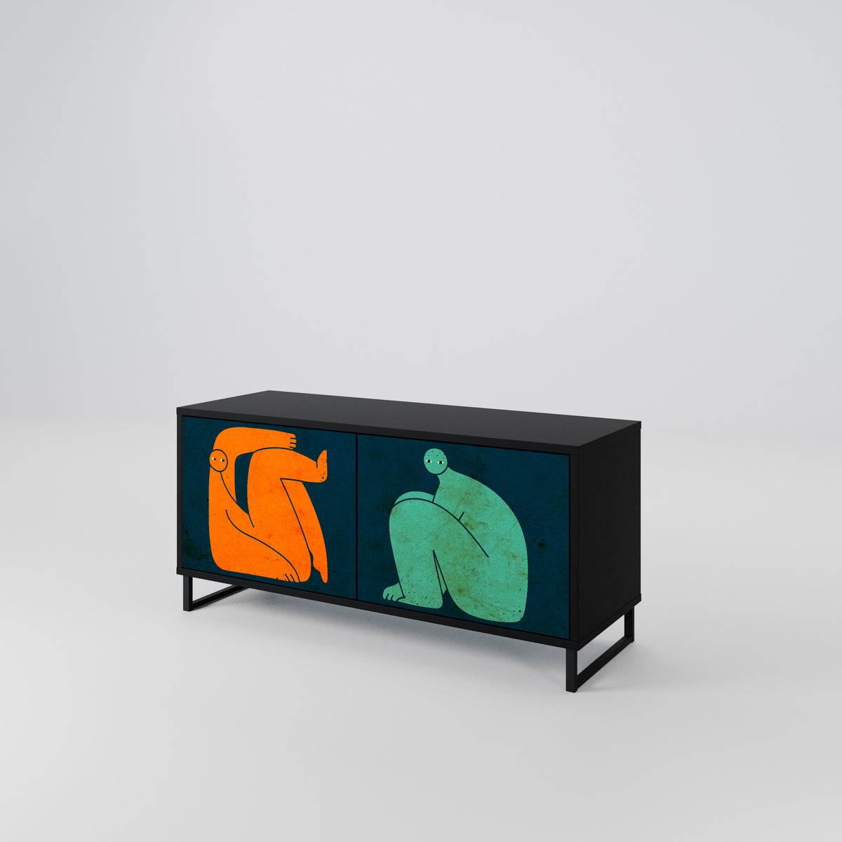 TOGETHER BUT SEPARATELY Kompaktní dvoudveřový TV stolek