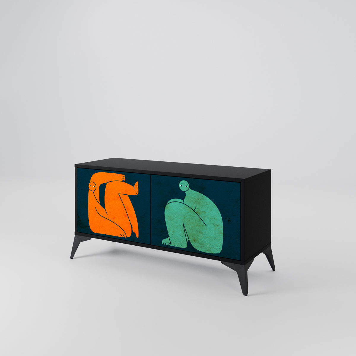 TOGETHER BUT SEPARATELY Kompaktní dvoudveřový TV stolek