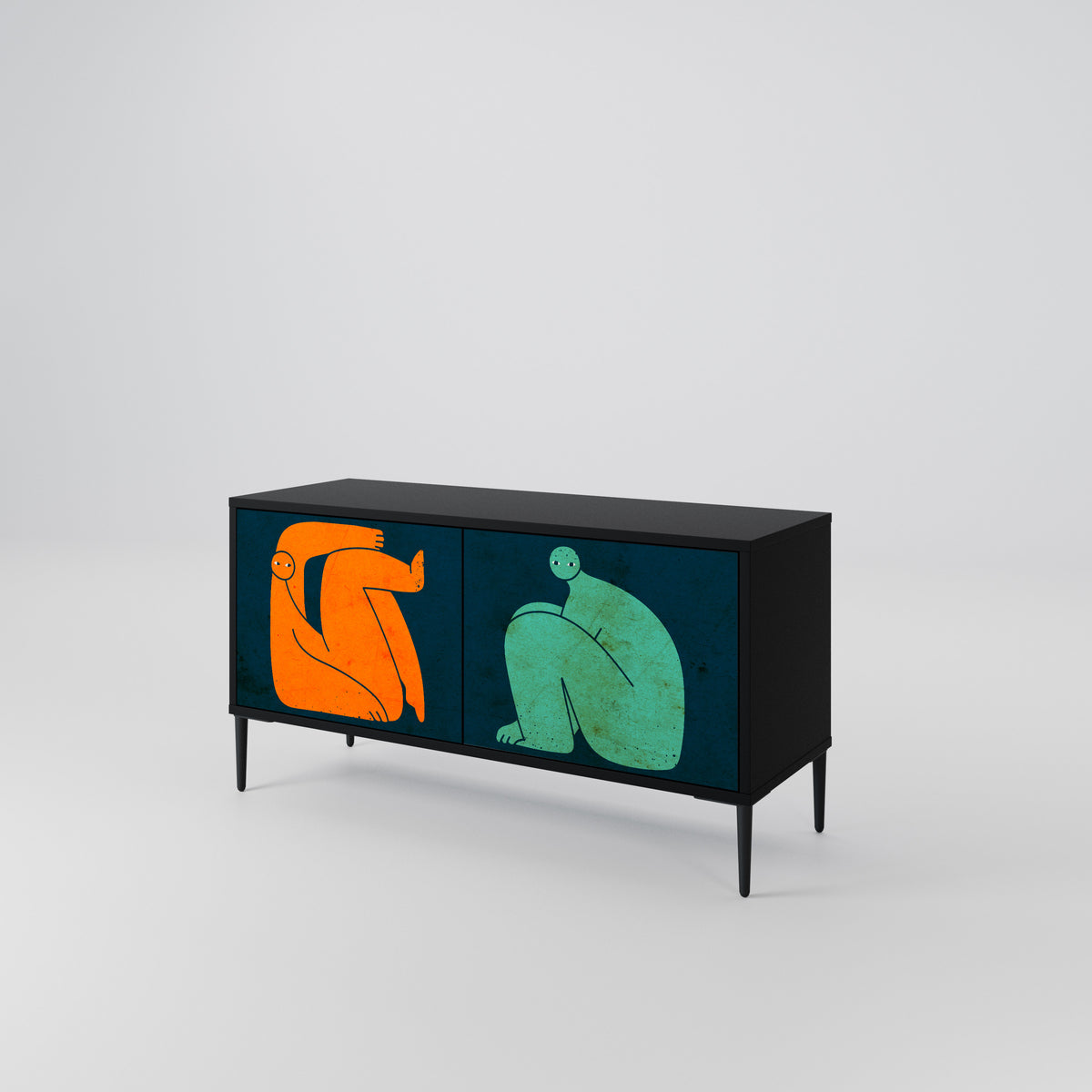 TOGETHER BUT SEPARATELY Kompaktní dvoudveřový TV stolek