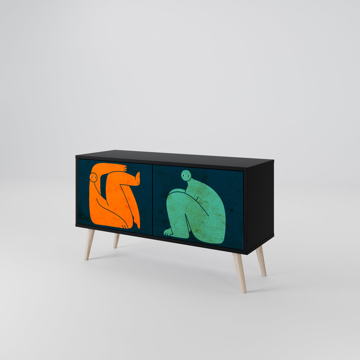 TOGETHER BUT SEPARATELY Kompaktní dvoudveřový TV stolek