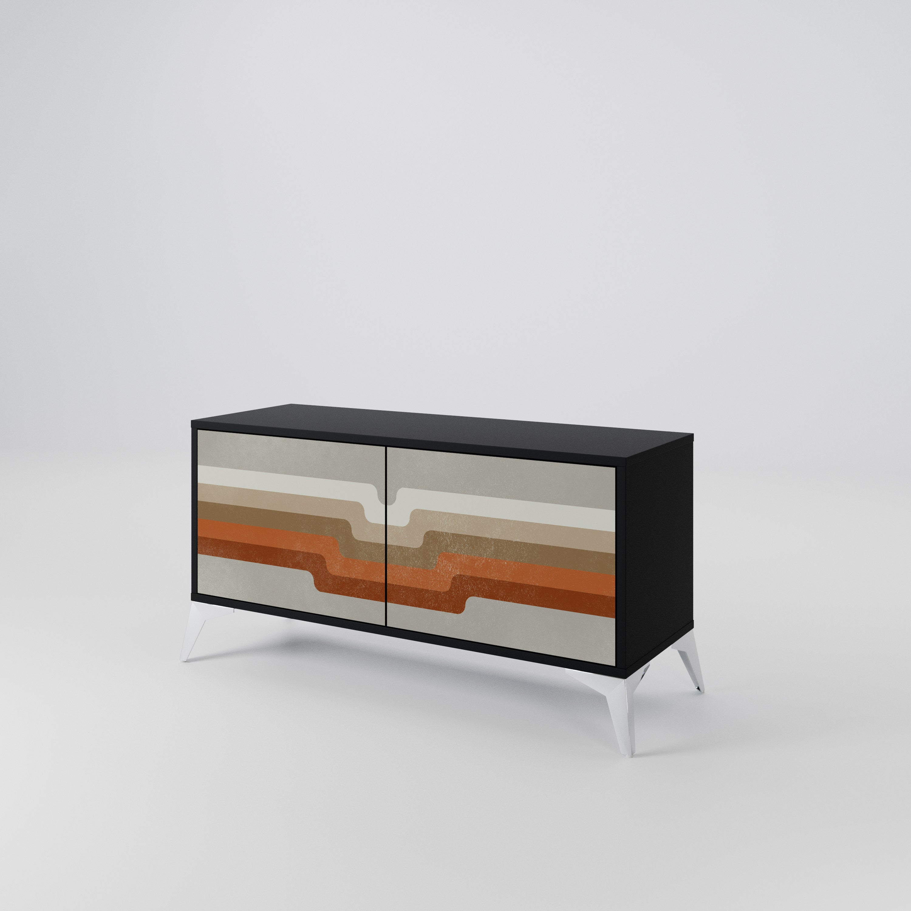 PECULIAR TRAIL Compact 2-Door TV Cabinet