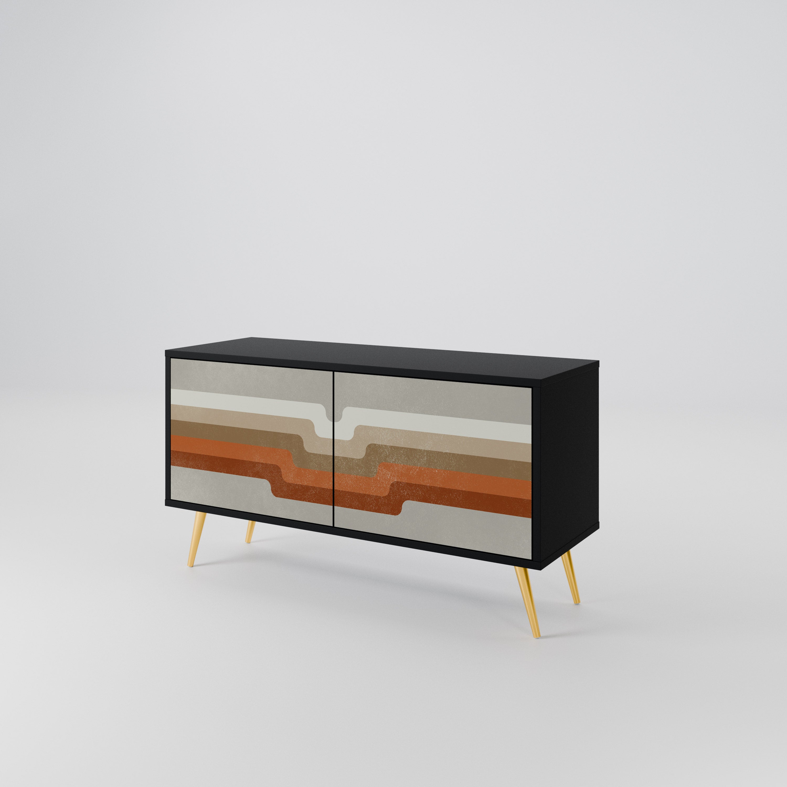 PECULIAR TRAIL Compact 2-Door TV Cabinet