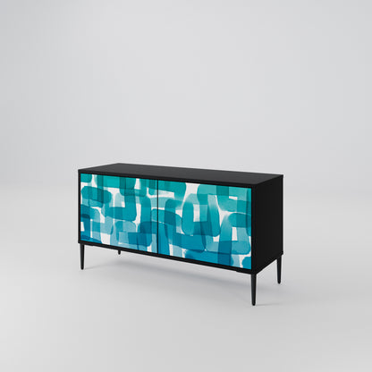 TURQUOISE RECTANGLES Kompaktní dvoudveřový TV stolek