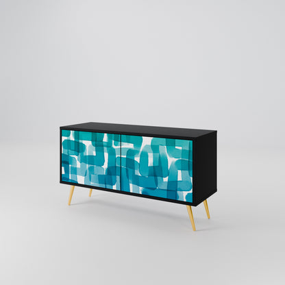 TURQUOISE RECTANGLES Kompaktní dvoudveřový TV stolek