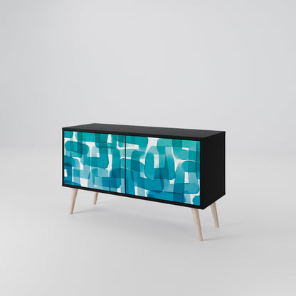 TURQUOISE RECTANGLES Kompaktní dvoudveřový TV stolek