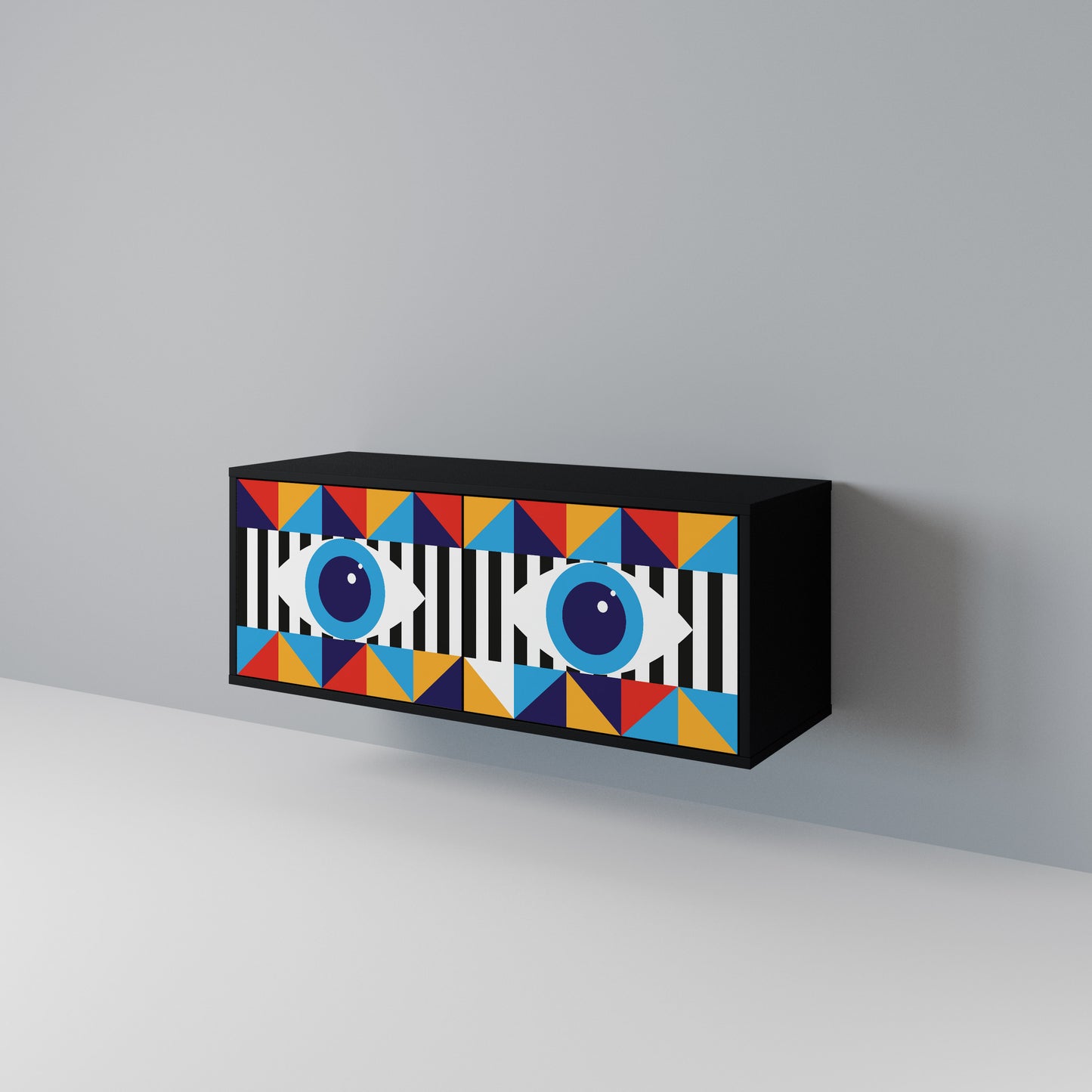 ABSTRACTION AND GEOMETRY Kompaktní dvoudveřový TV stolek