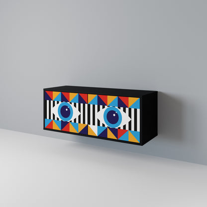 ABSTRACTION AND GEOMETRY Kompaktní dvoudveřový TV stolek