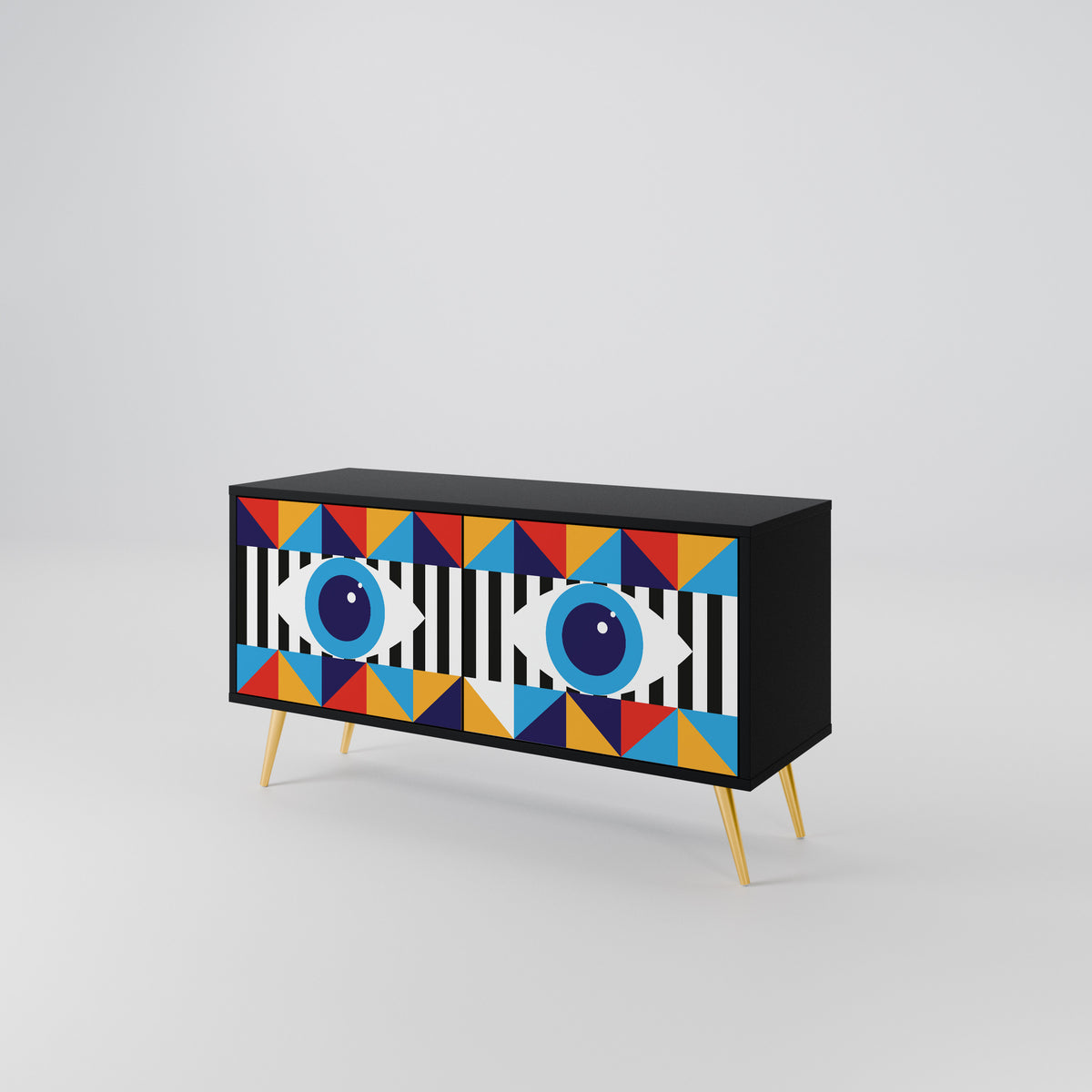 ABSTRACTION AND GEOMETRY Kompaktní dvoudveřový TV stolek
