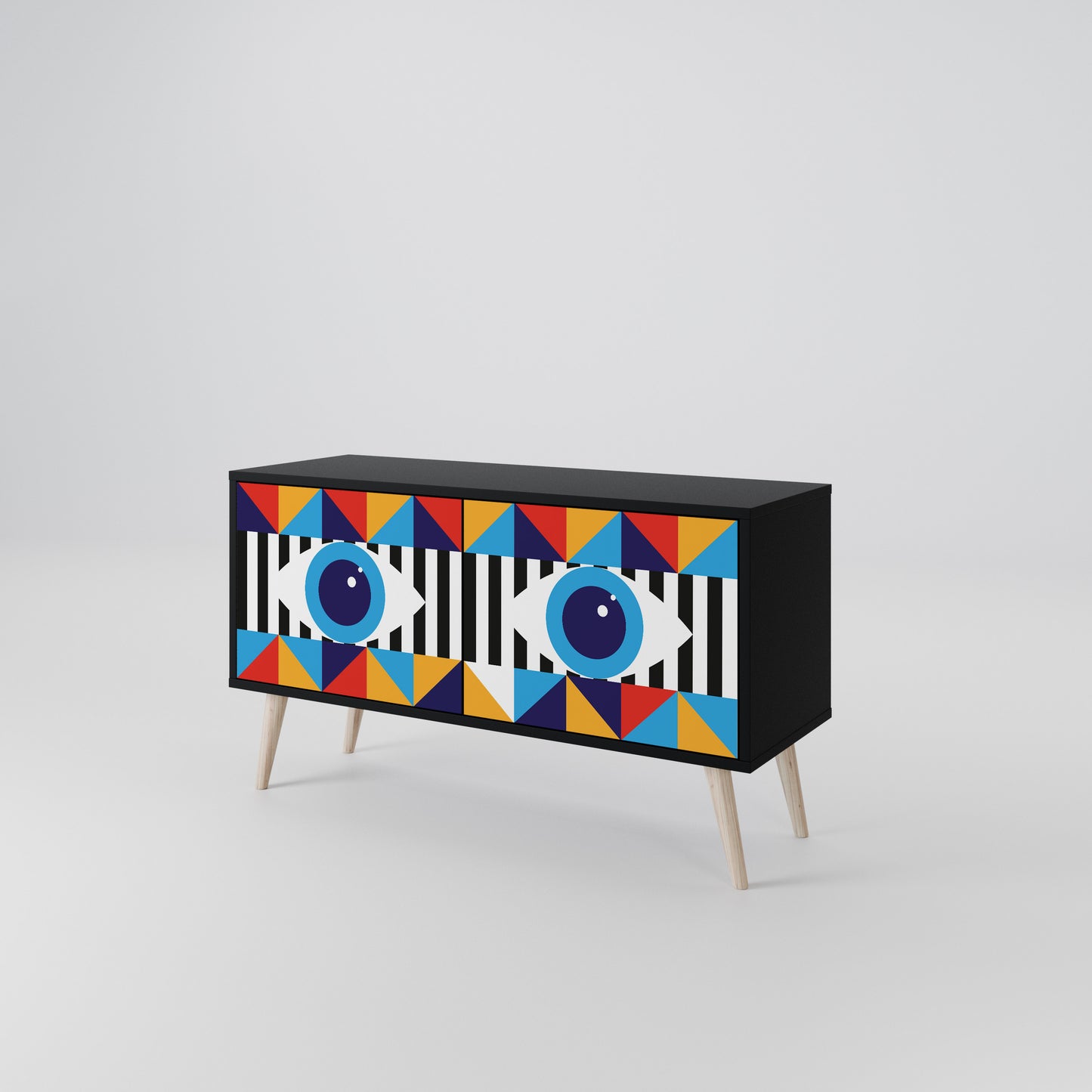 ABSTRACTION AND GEOMETRY Kompaktní dvoudveřový TV stolek