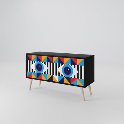 ABSTRACTION AND GEOMETRY Kompaktní dvoudveřový TV stolek