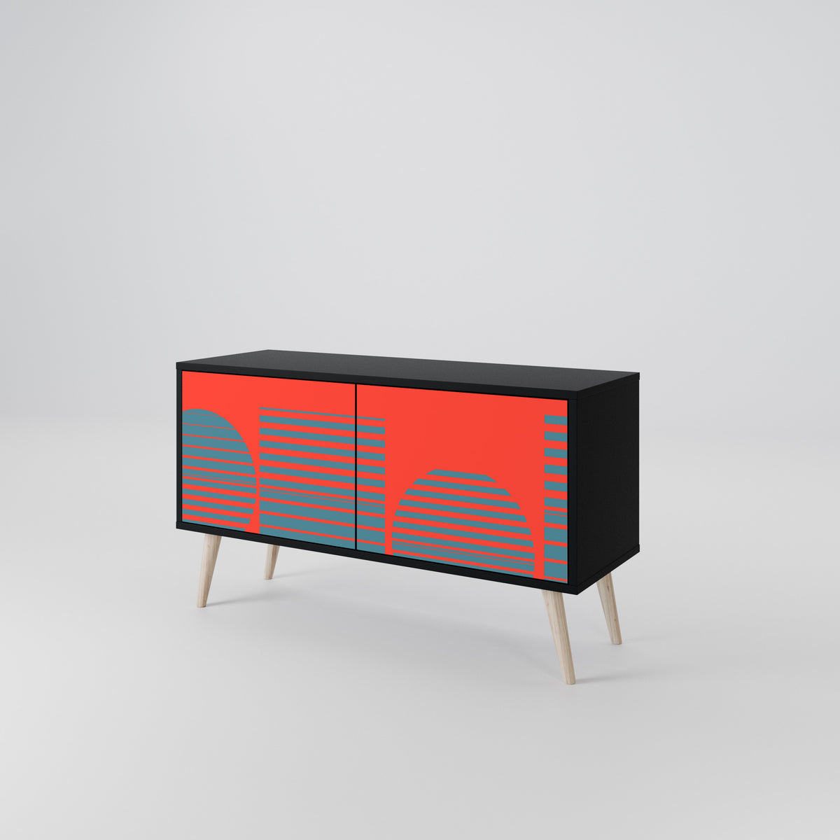RISING GEOMETRY STARS Kompaktní dvoudveřový TV stolek
