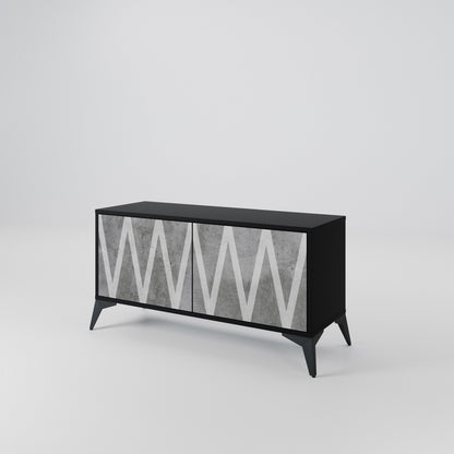 SOLID ZIG ZAG Kompaktní dvoudveřový TV stolek
