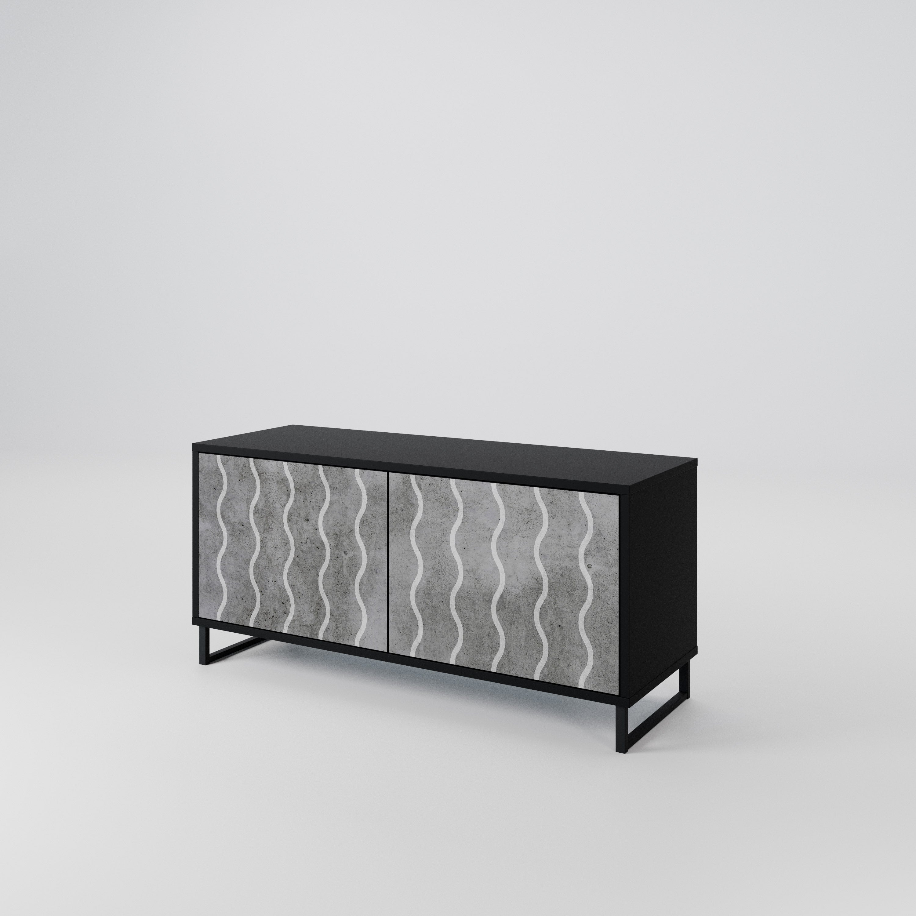 WAVES OF CONCRETE Compact 2-Door TV Cabinet