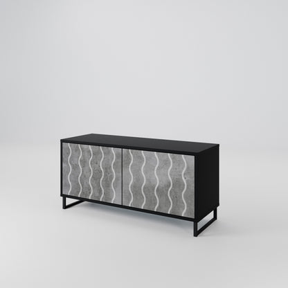 WAVES OF CONCRETE Kompaktní dvoudveřový TV stolek