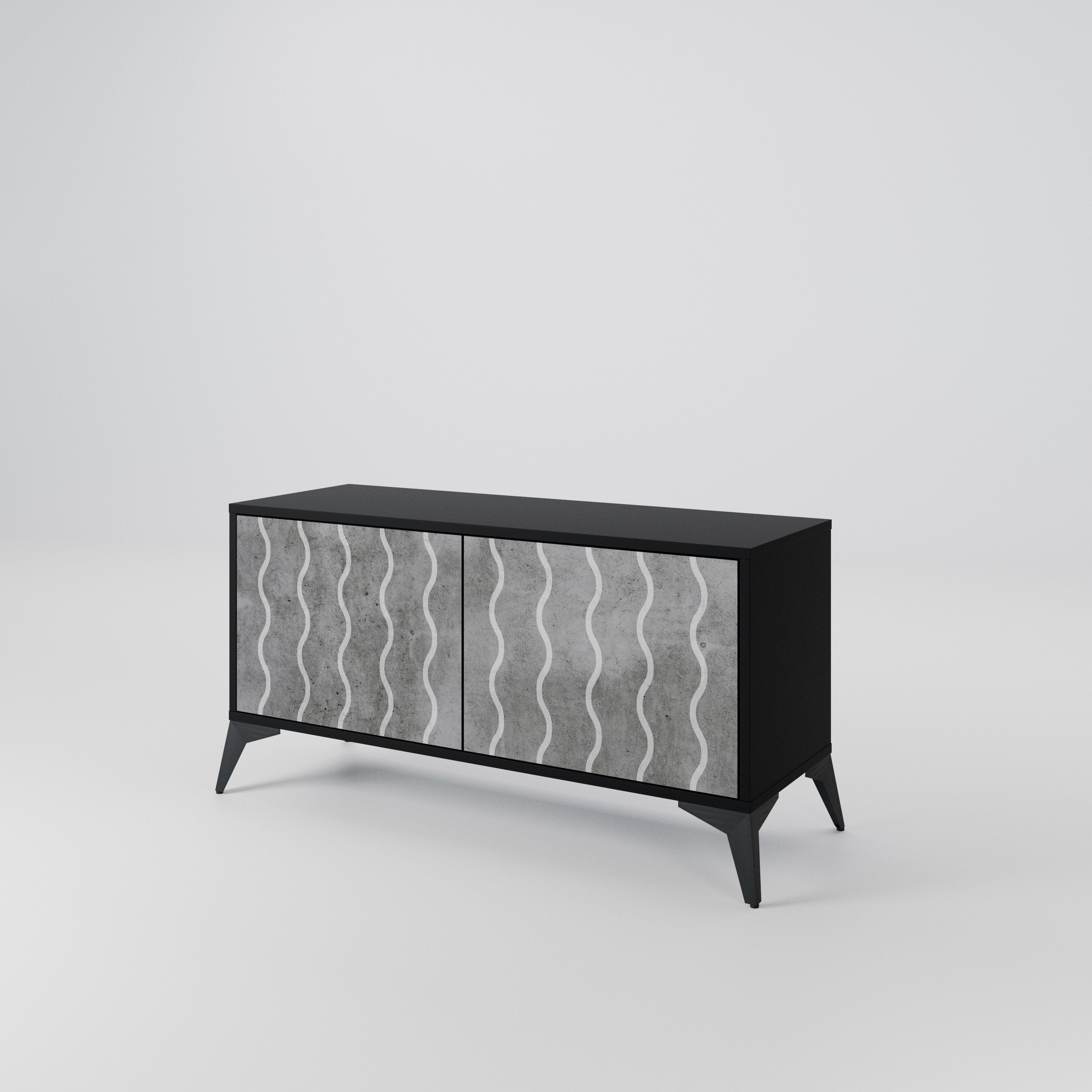 WAVES OF CONCRETE Compact 2-Door TV Cabinet
