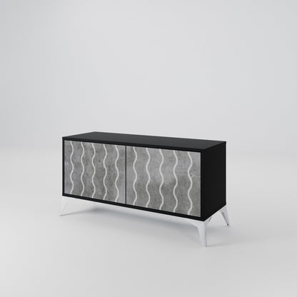 WAVES OF CONCRETE Kompaktní dvoudveřový TV stolek