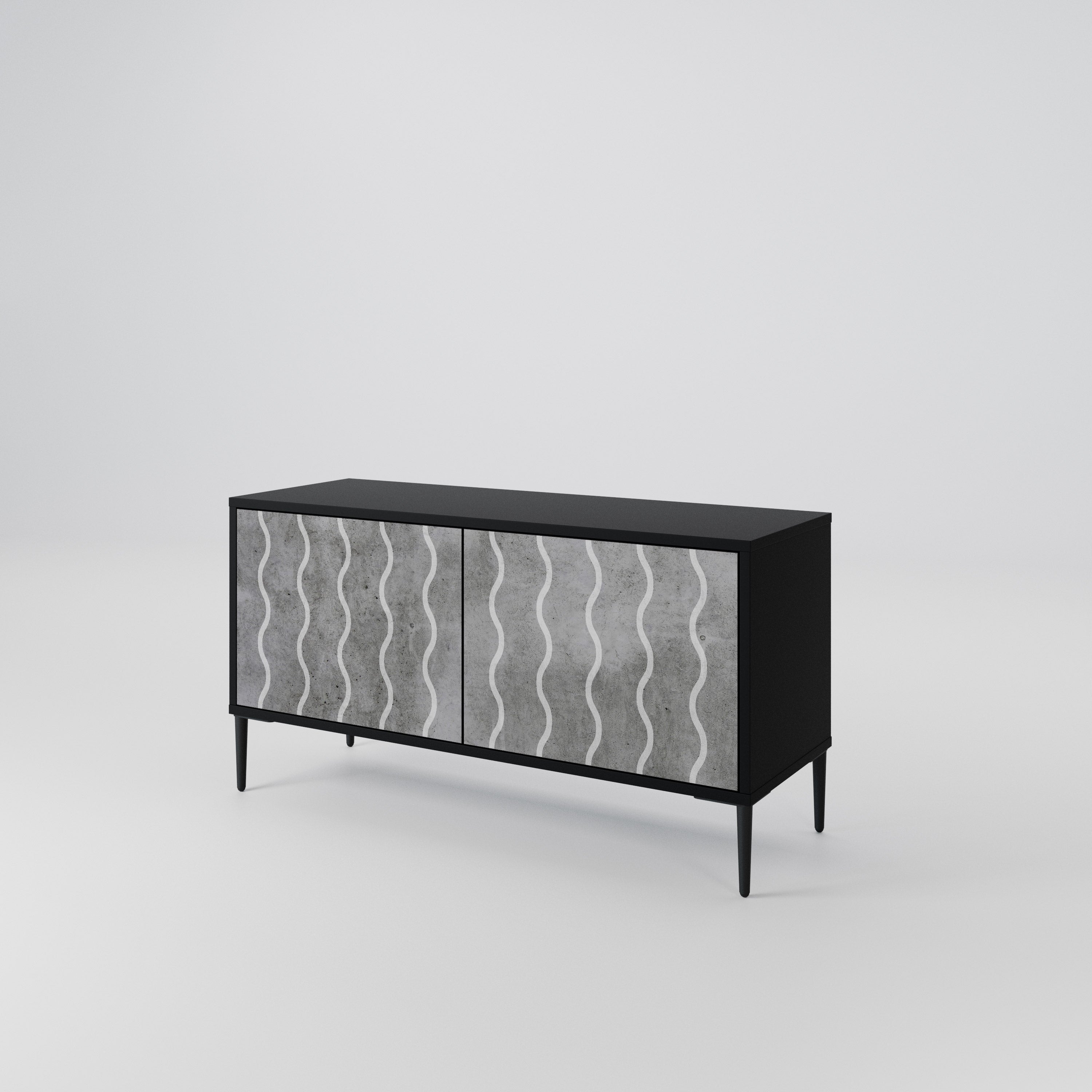 WAVES OF CONCRETE Compact 2-Door TV Cabinet
