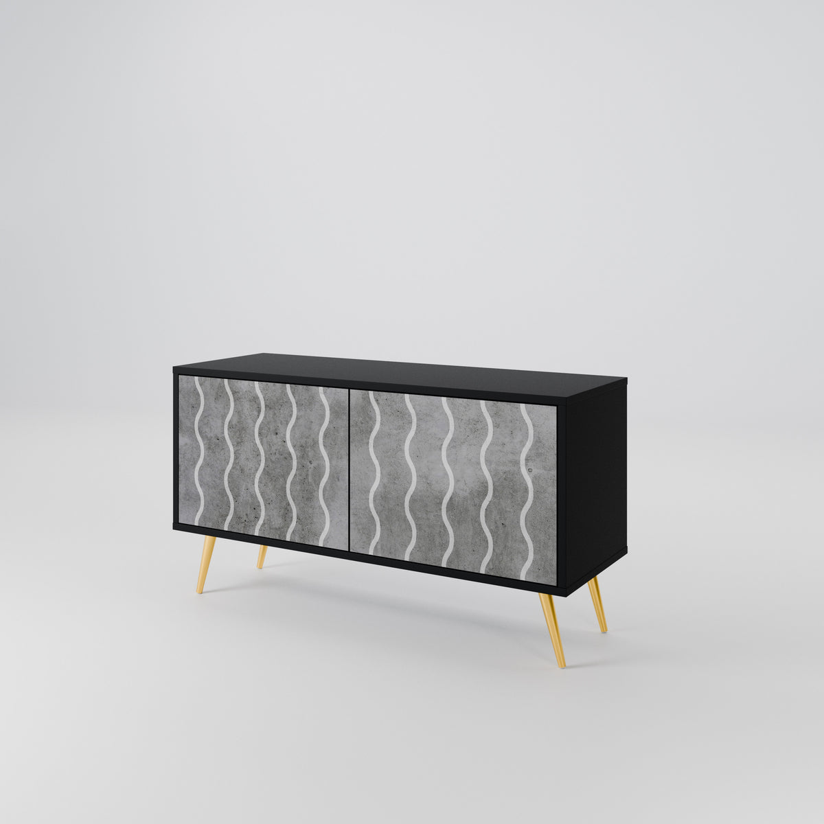 WAVES OF CONCRETE Kompaktní dvoudveřový TV stolek