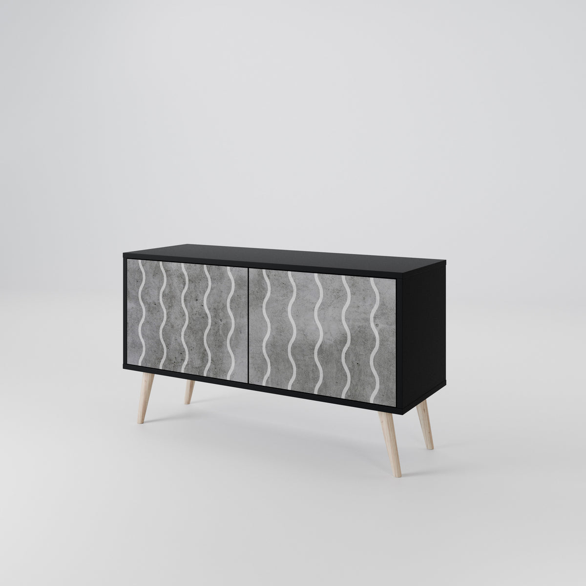 WAVES OF CONCRETE Kompaktní dvoudveřový TV stolek