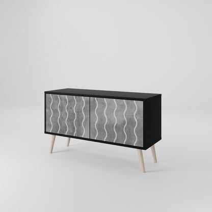 WAVES OF CONCRETE Kompaktní dvoudveřový TV stolek