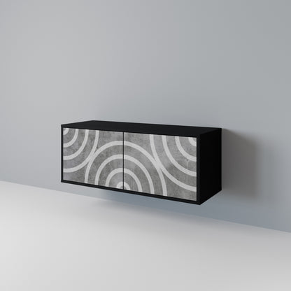 CIRCLE CONCRETE Kompaktní dvoudveřový TV stolek