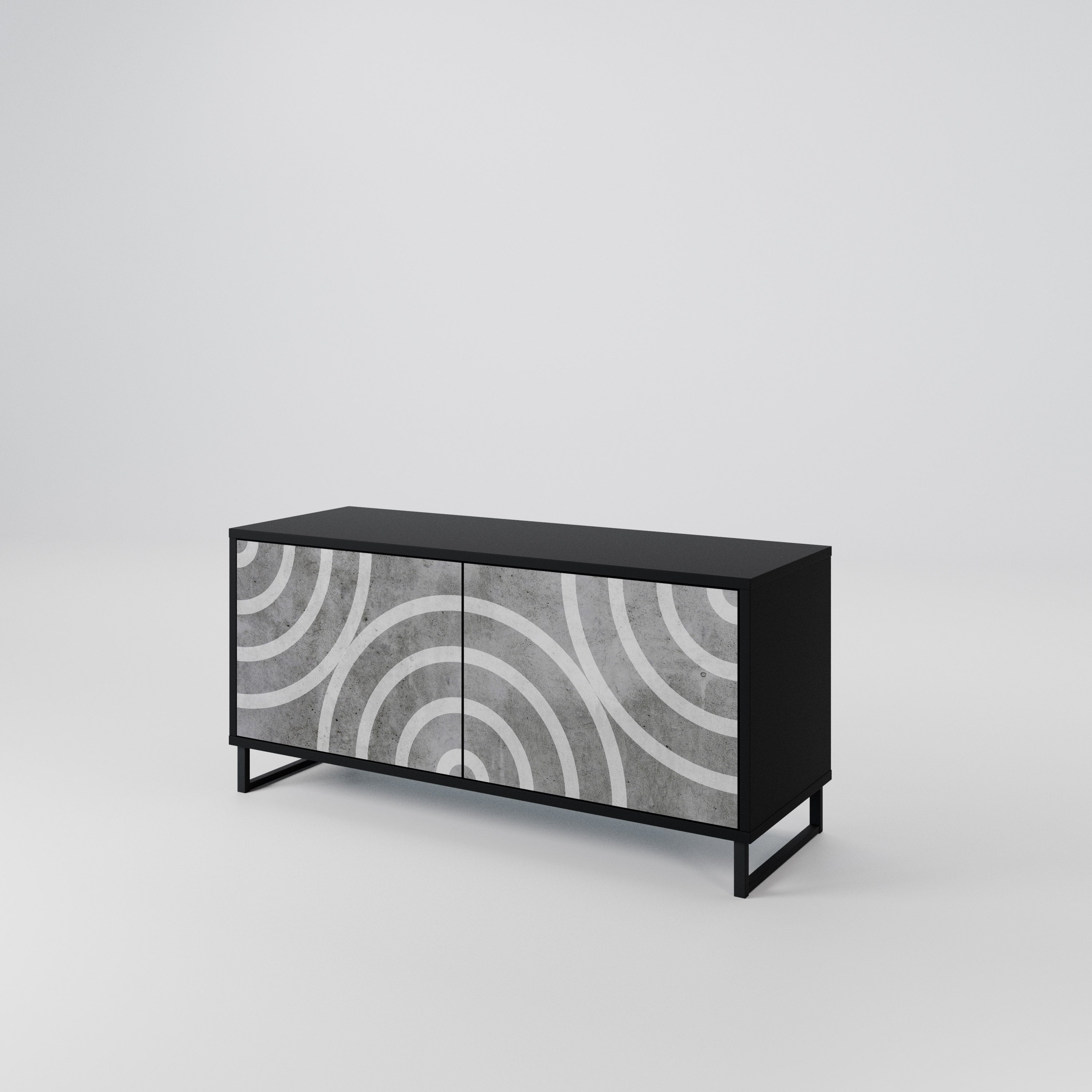 CIRCLE CONCRETE Compact 2-Door TV Cabinet
