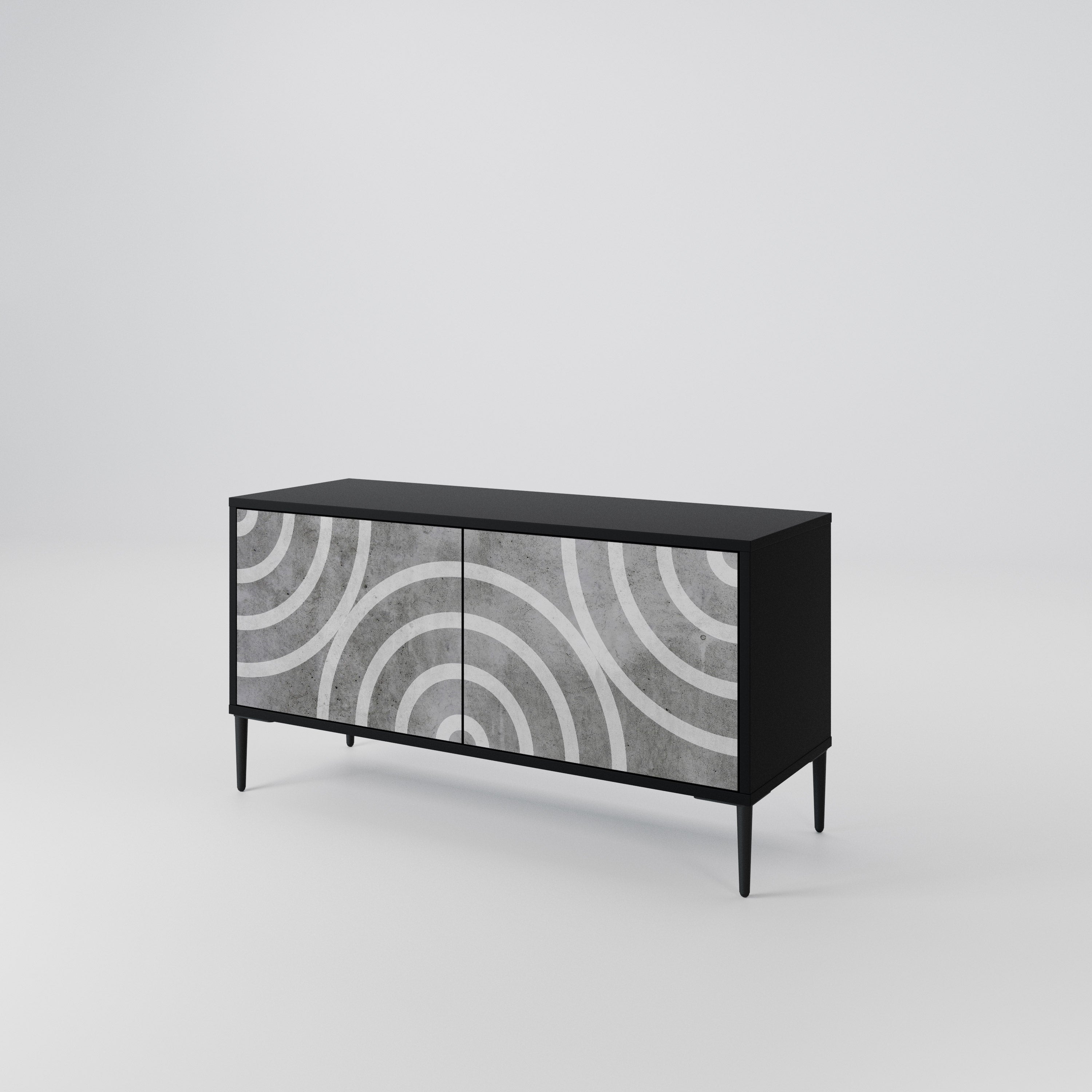 CIRCLE CONCRETE Compact 2-Door TV Cabinet