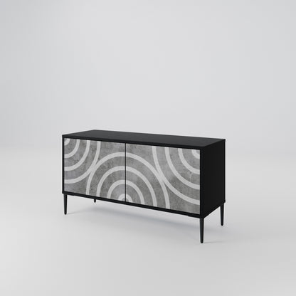 CIRCLE CONCRETE Kompaktní dvoudveřový TV stolek