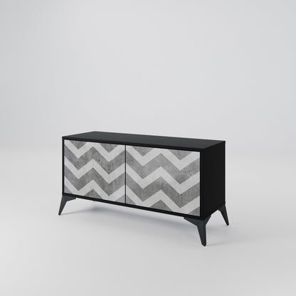 TOUGH ZIG ZAG Kompaktní dvoudveřový TV stolek