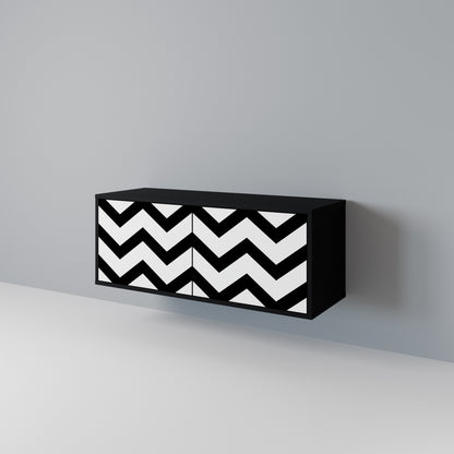 CLASSIC ZIG ZAG Kompaktní dvoudveřový TV stolek