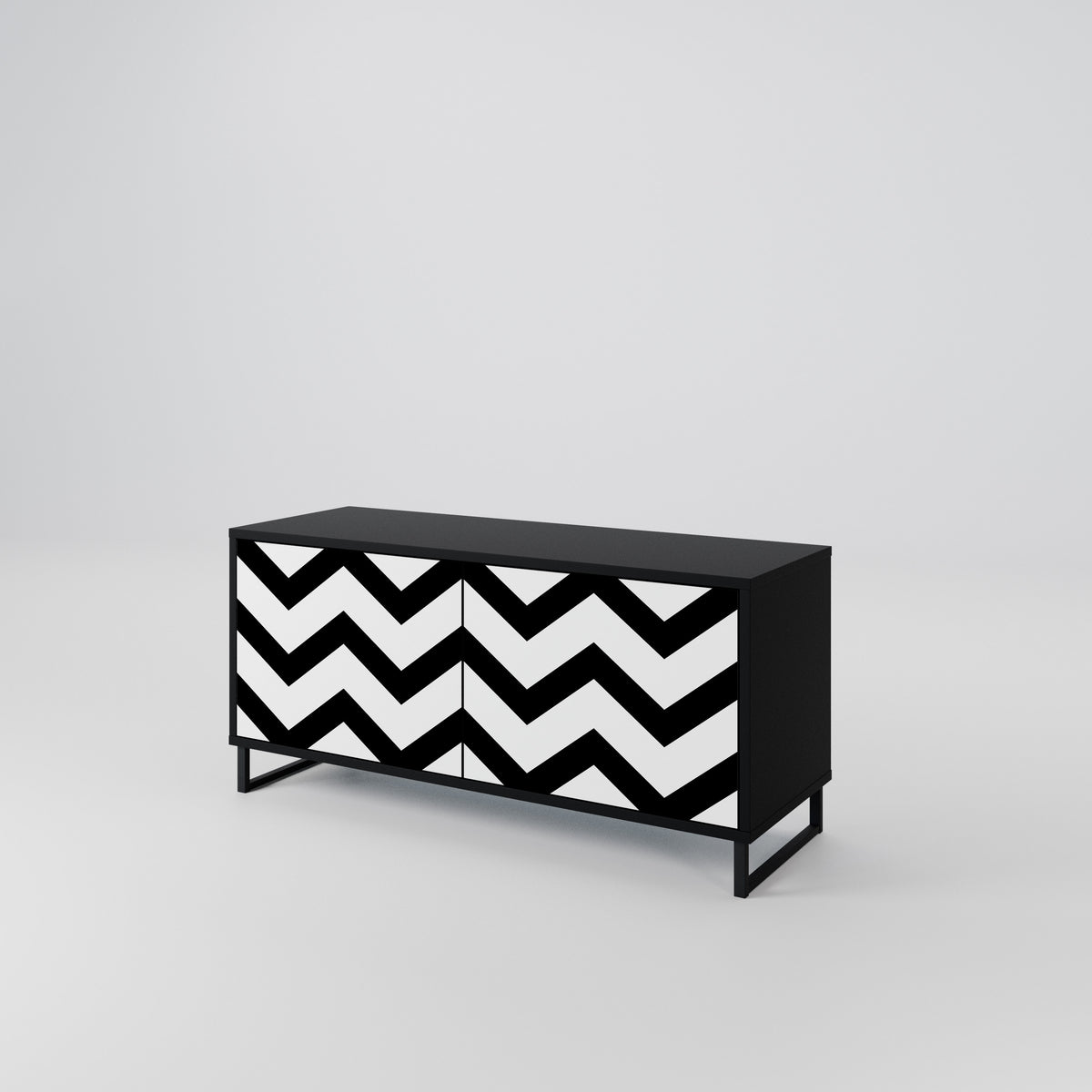 CLASSIC ZIG ZAG Kompaktní dvoudveřový TV stolek