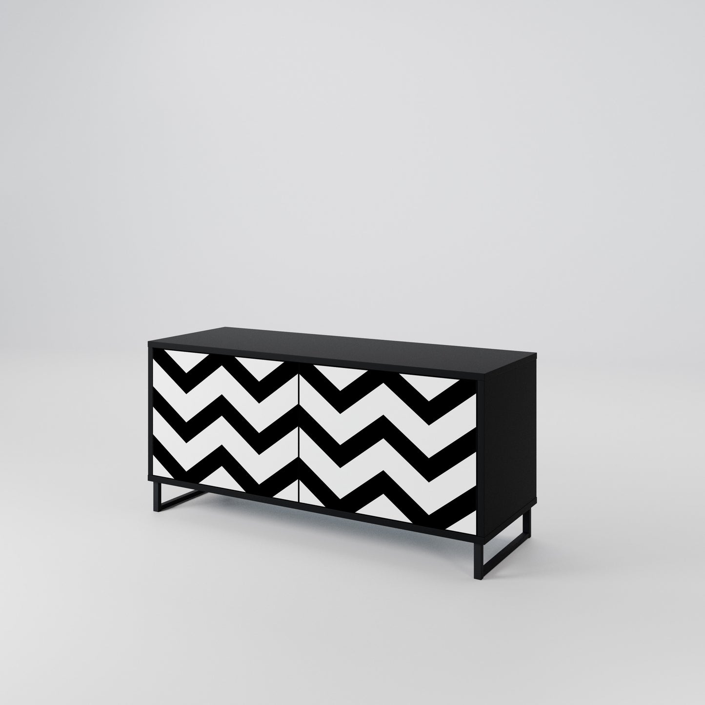 CLASSIC ZIG ZAG Kompaktní dvoudveřový TV stolek