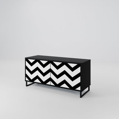 CLASSIC ZIG ZAG Kompaktní dvoudveřový TV stolek