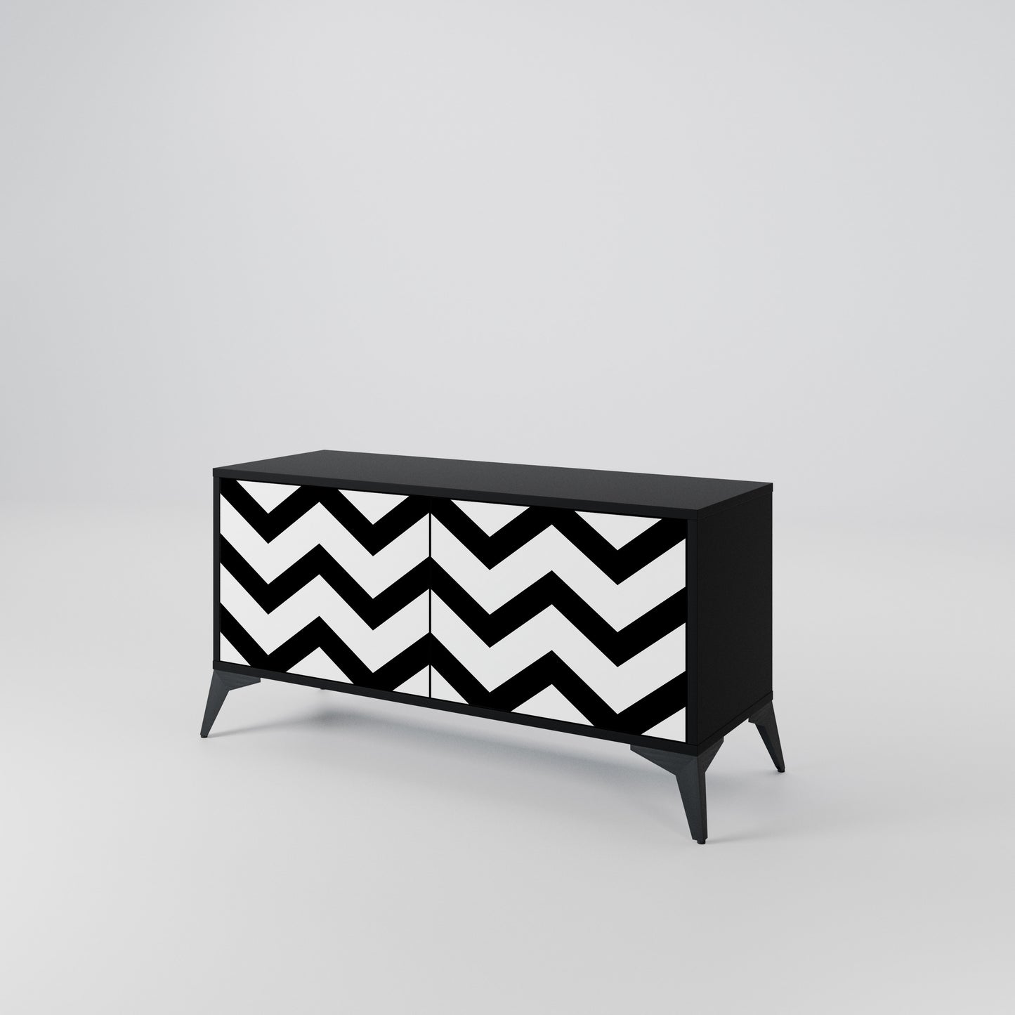 CLASSIC ZIG ZAG Kompaktní dvoudveřový TV stolek