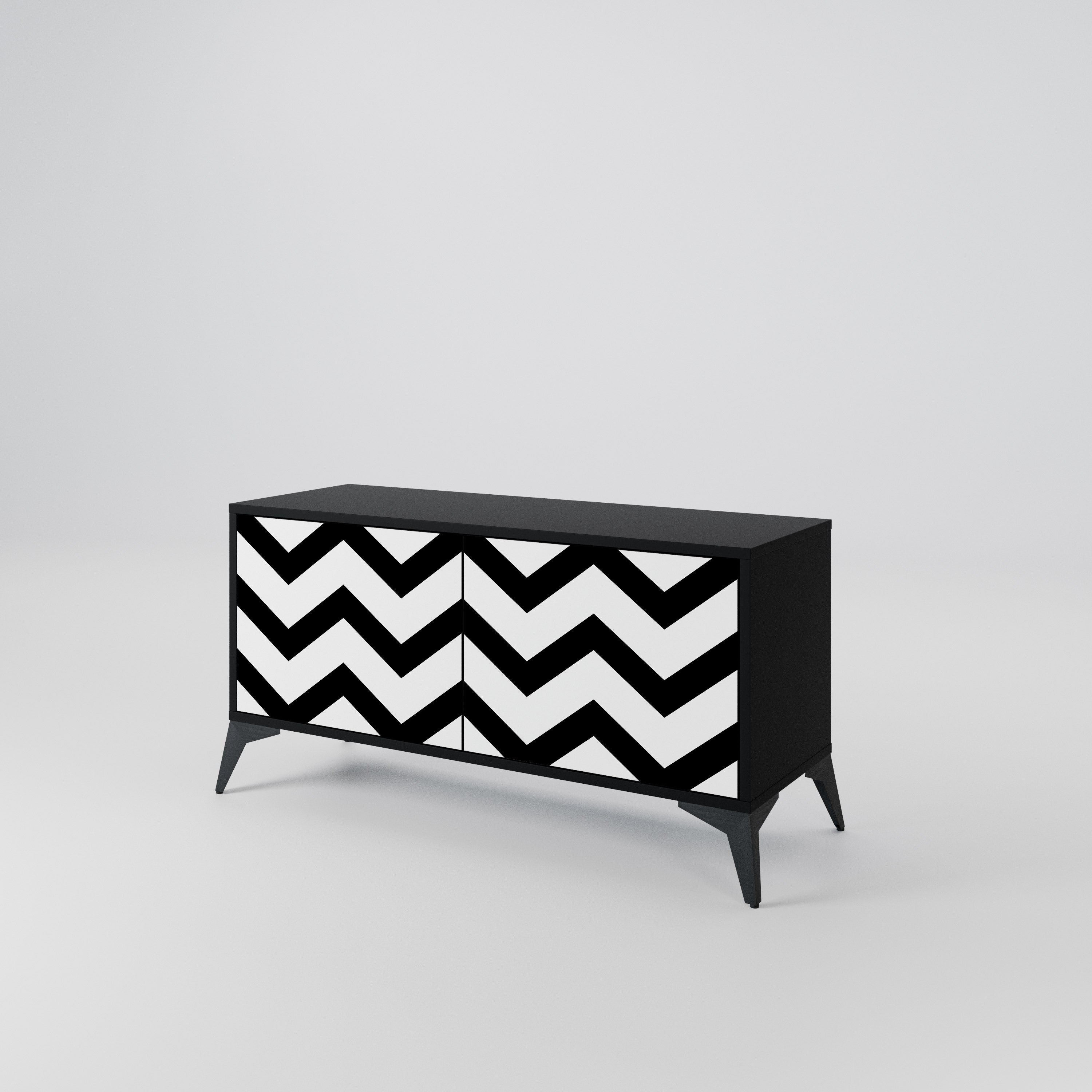 CLASSIC ZIG ZAG Compact 2-Door TV Cabinet