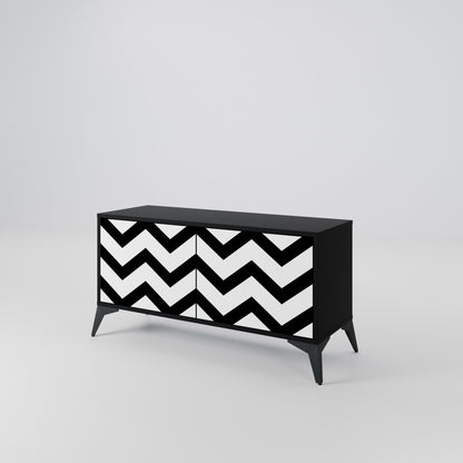 CLASSIC ZIG ZAG Kompaktní dvoudveřový TV stolek