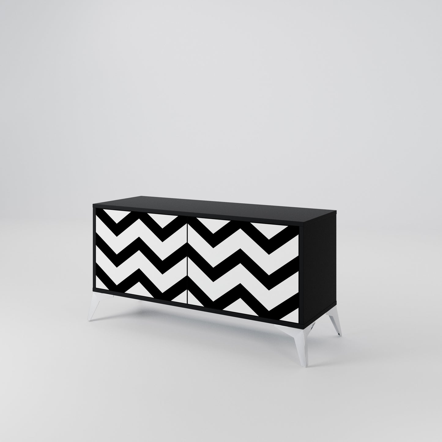 CLASSIC ZIG ZAG Kompaktní dvoudveřový TV stolek