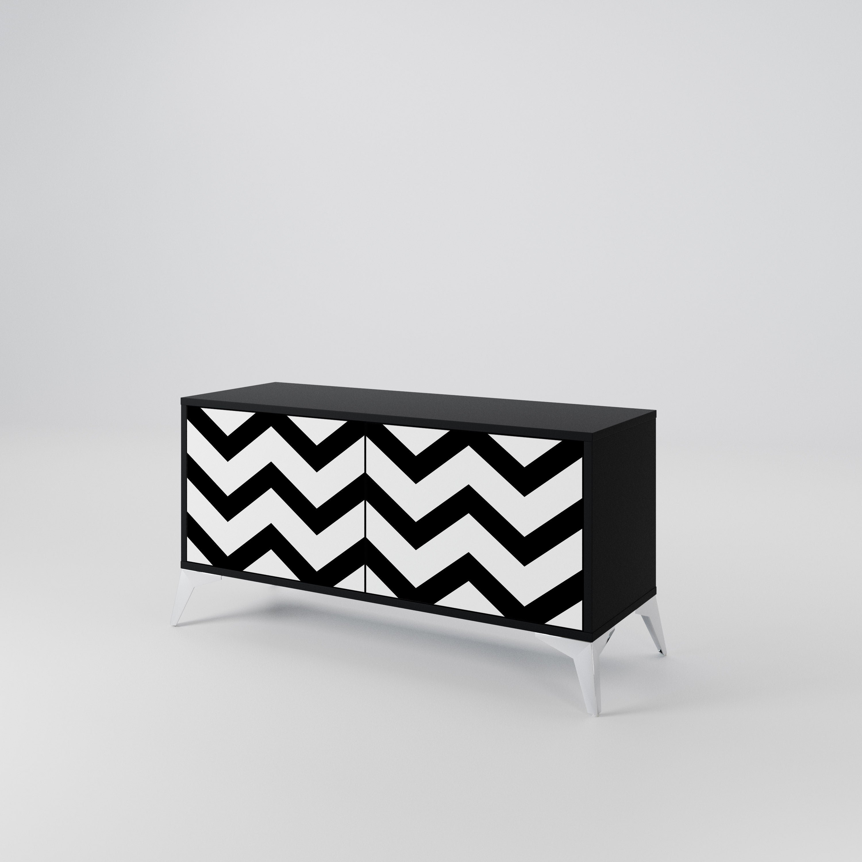 CLASSIC ZIG ZAG Compact 2-Door TV Cabinet