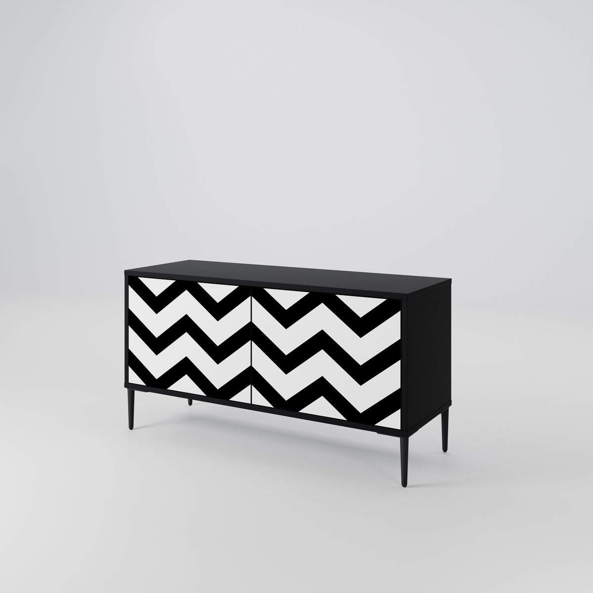 CLASSIC ZIG ZAG Kompaktní dvoudveřový TV stolek
