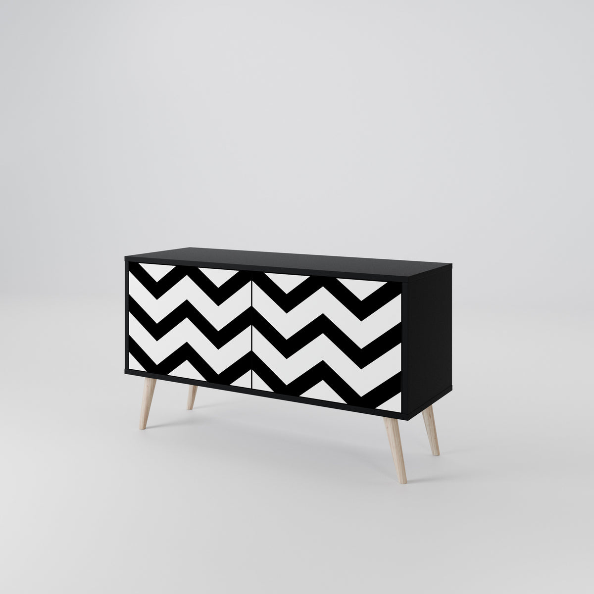 CLASSIC ZIG ZAG Kompaktní dvoudveřový TV stolek