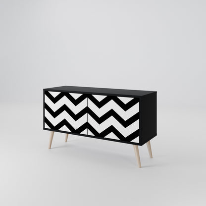 CLASSIC ZIG ZAG Kompaktní dvoudveřový TV stolek