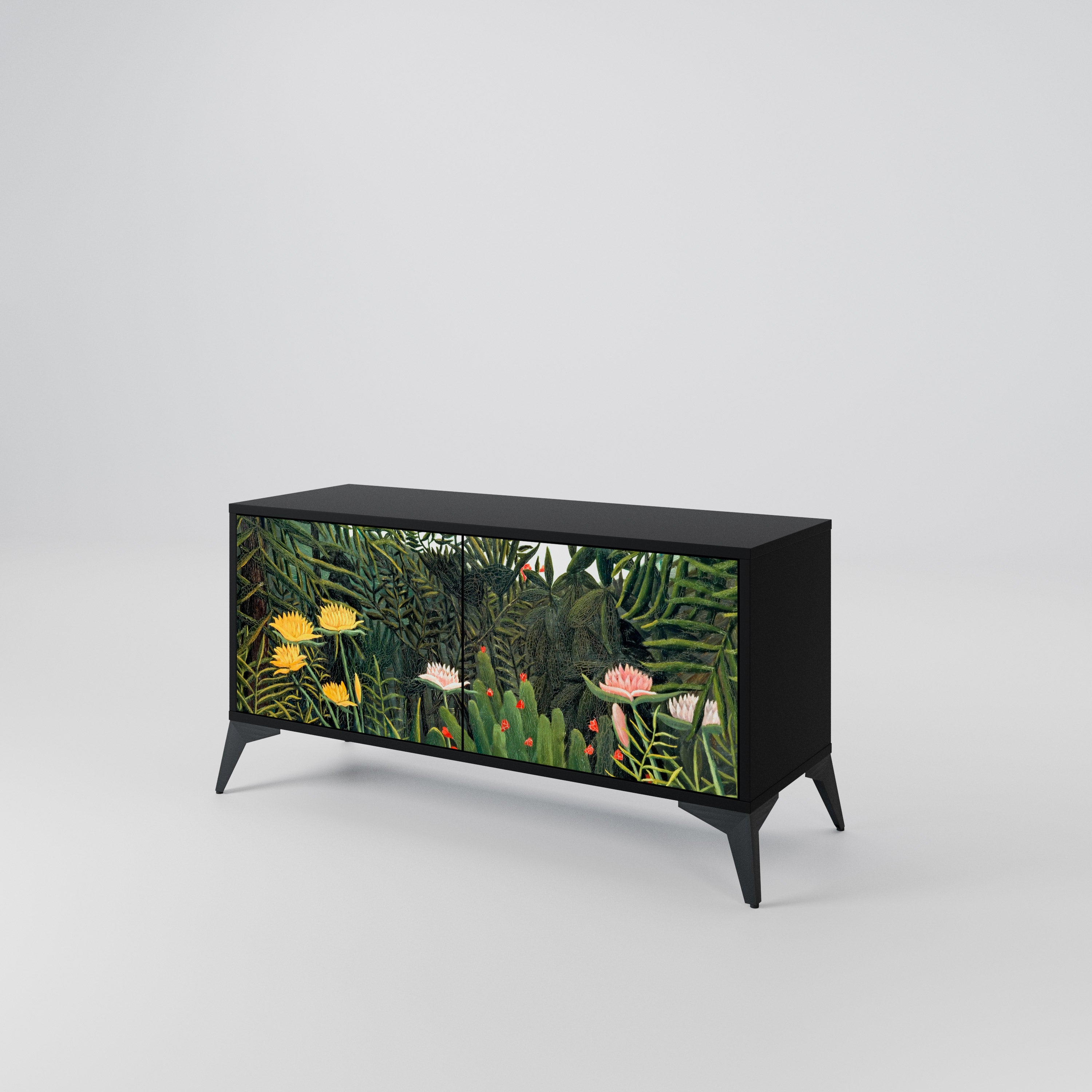 VIRGIN FOREST WITH SUNSET Compact 2-Door TV Cabinet