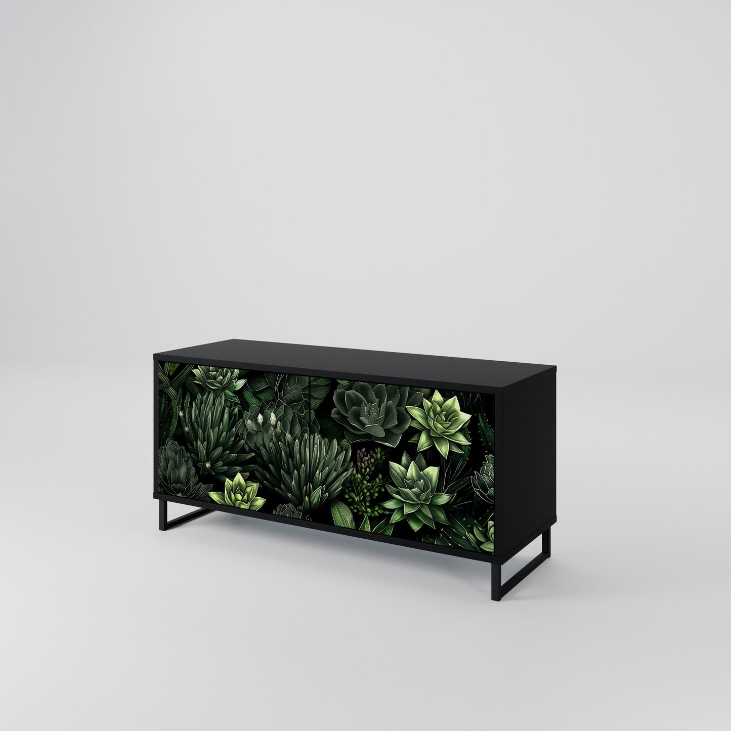 SUCCULENT JUNGLE Kompaktní dvoudveřový TV stolek