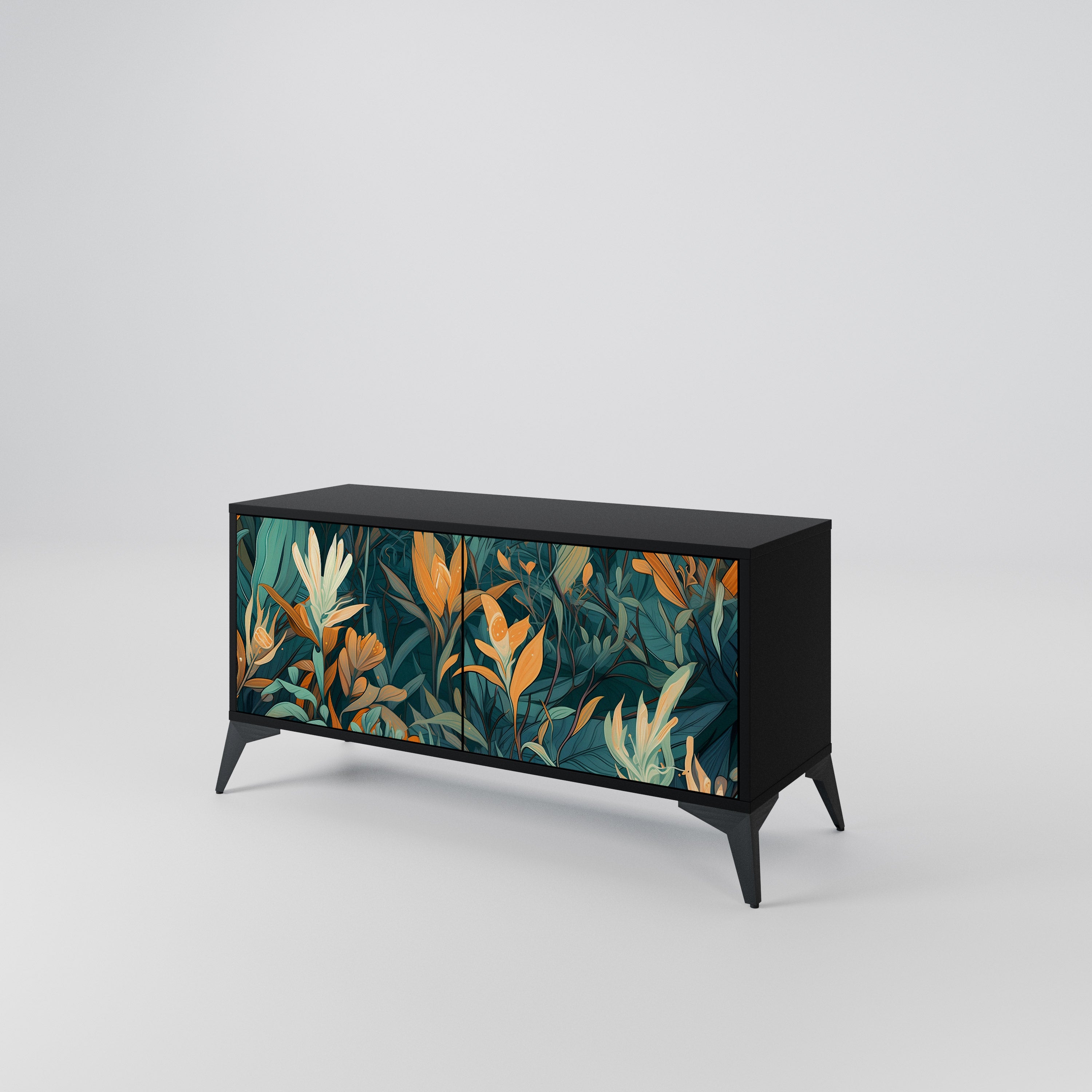 FLORAL SERENITY Compact 2-Door TV Cabinet