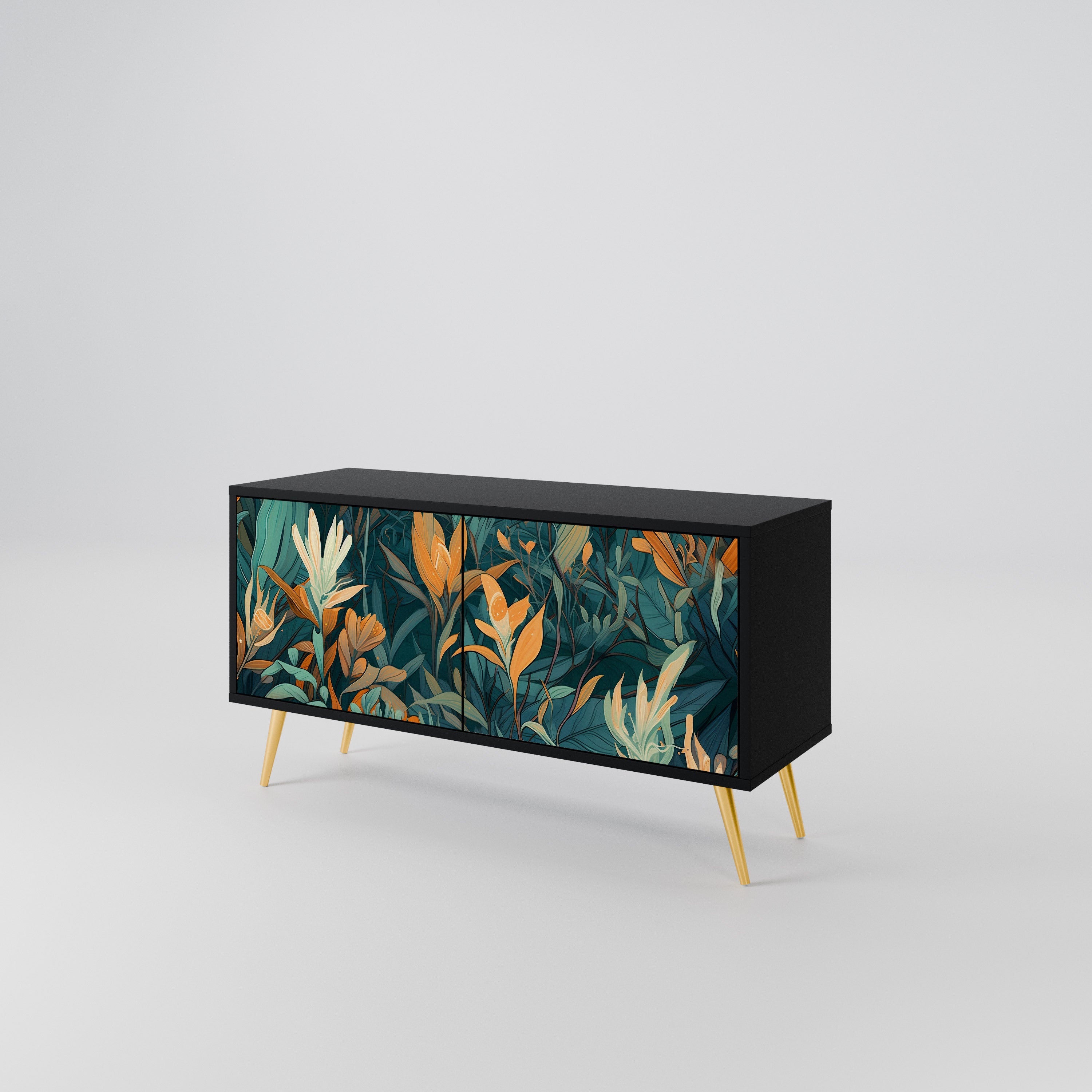 FLORAL SERENITY Compact 2-Door TV Cabinet