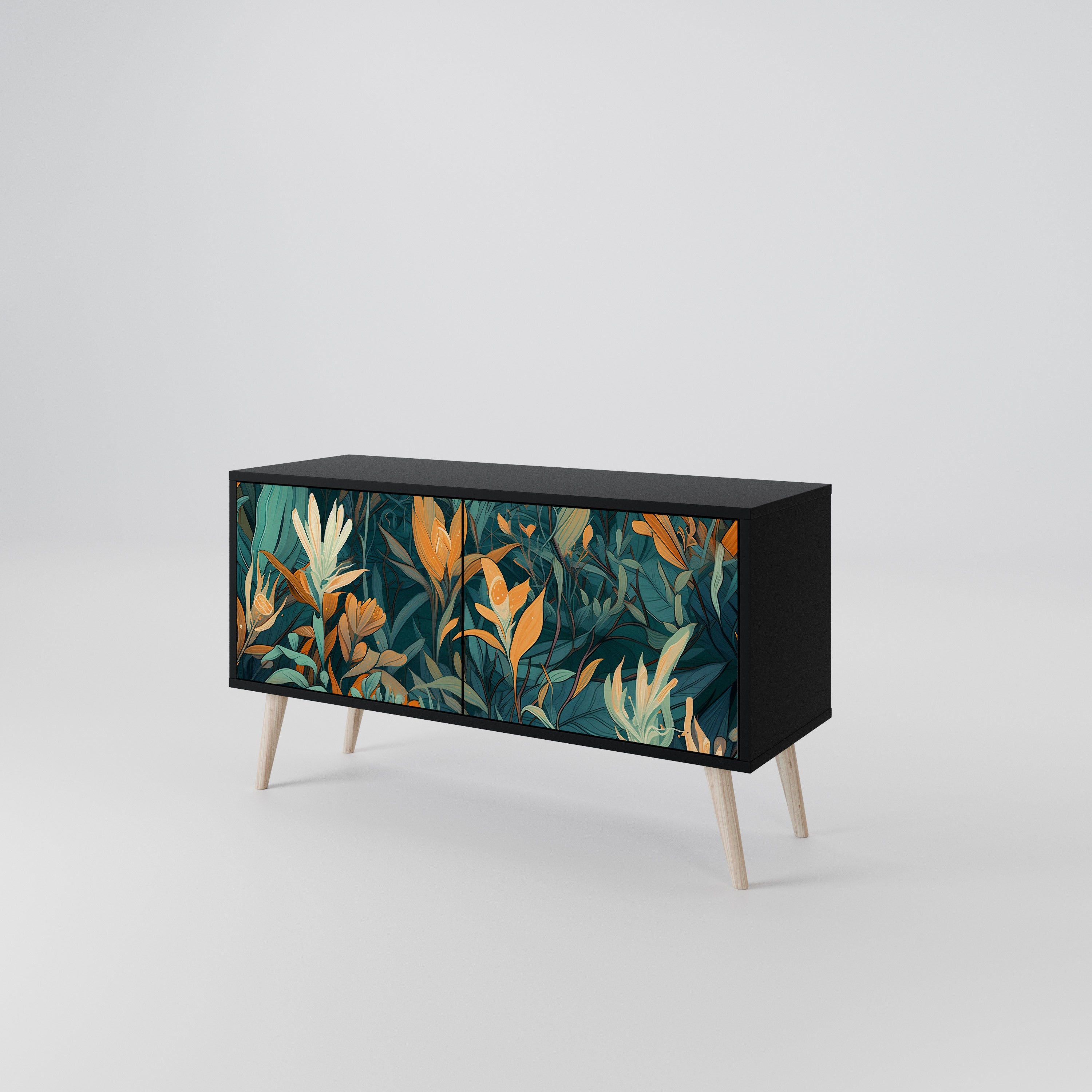 FLORAL SERENITY Compact 2-Door TV Cabinet