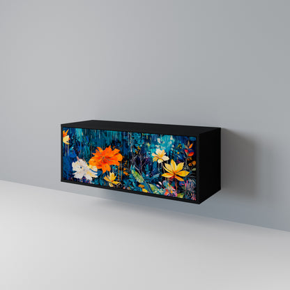 MIDNIGHT BLOSSOM Kompaktní dvoudveřový TV stolek