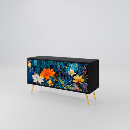 MIDNIGHT BLOSSOM Kompaktní dvoudveřový TV stolek