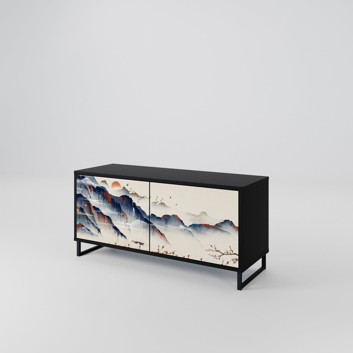 JAPANESE LANDSCAPE Kompaktní dvoudveřový TV stolek